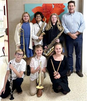 Members of Hannibal’s middle school band at the All-County Festival.